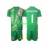 Camisola Itália Donnarumma 1 Guarda-redes Criança Equipamento Segundo Euro 2024 Manga Curta